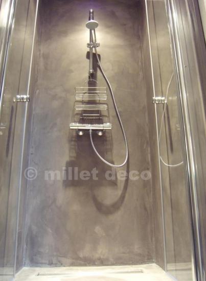 Salle de bains en beton cire, beton cire, Yvelines 78, Maisons-Laffitte 78, meubles béton ciré